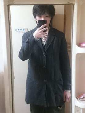 「no brand（ノーブランド）のアイテム（モッズコート）」を使った、hiromasaさん（メンズ・176cm）の冬コーディネート