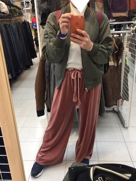 「ママファッション」｜「アイテム（スタジャン）」を使った、M&Mさん（レディース・155cm）の冬コーディネート