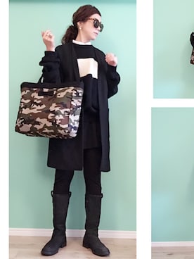 「GOODENOUGH（グッドイナフ）のアイテム」を使った、奥村展子さん（レディース・160cm）の秋コーディネート
