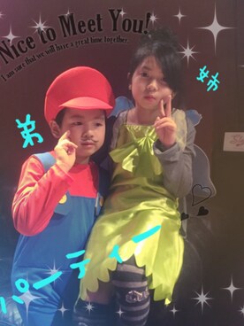 「アイテム（つなぎ/オールインワン）」を使った、ゆーちんさん（キッズ・120cm）の秋コーディネート