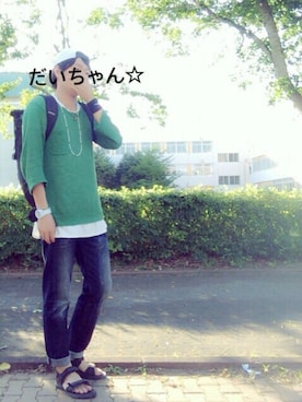 「アイテム（バングル/リストバンド）」を使った、だいちゃん☆さん（メンズ・174cm・20代）の夏コーディネート