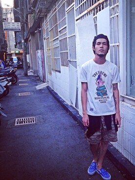 「blue」｜「アイテム（モカシン/デッキシューズ）」を使った、Harryさん（メンズ・171cm）の秋コーディネート