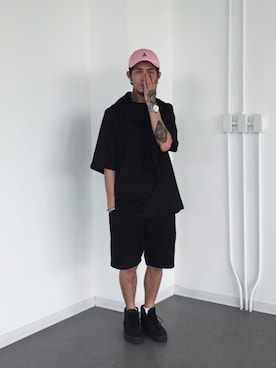 「DEMARCOLAB（デマルコラブ）のアイテム（キャップ）」を使った、Harryさん（メンズ・171cm）の夏コーディネート