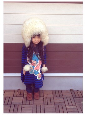 「vanavana（ヴァナヴァナ）のアイテム」を使った、★m☺︎m☺︎★mini★t☺︎y★さん（キッズ・110cm）の秋コーディネート