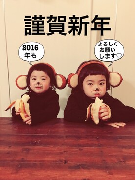 「正月」｜「アイテム（その他）」を使った、★m☺︎m☺︎★mini★t☺︎y★さん（キッズ・80cm）の冬コーディネート