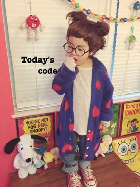 「RNA（アールエヌエー）のアイテム」を使った、★m☺︎m☺︎★mini★t☺︎y★さん（キッズ・110cm）の冬コーディネート