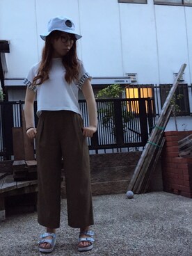 「テープロゴ」｜Maiさん（レディース・155cm）の夏コーディネート
