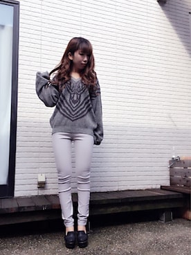 「3rd by VANQUISH（サードバイヴァンキッシュ）のアイテム（パンツ）」を使った、Maiさん（レディース・155cm）の秋コーディネート