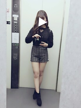 「アイテム（アクセサリー、パープル系）」を使った、Maiさん（レディース・155cm）の冬コーディネート