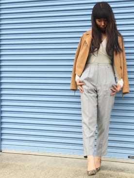 「カシュクール」｜「アイテム（ライダースジャケット）」を使った、Maiさん（レディース・155cm）の春コーディネート