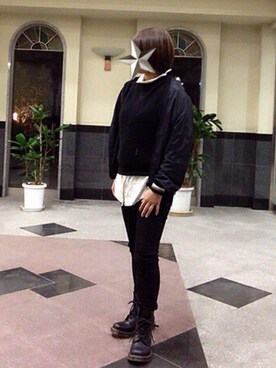 「ニットベスト」｜「アイテム（ナイロンジャケット）」を使った、ちいさん（レディース・150cm）の秋コーディネート