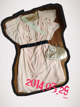 「NICOLE（ニコル）のアイテム（ワンピース、ピンク系）」を使った、T-ma1amさん（レディース・156cm）の春コーディネート