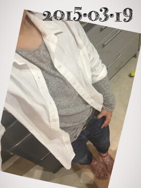 「Betty Smith（ベティスミス）のアイテム（デニムパンツ、ブルー系）」を使った、T-ma1amさん（レディース・156cm）の春コーディネート