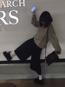 「M.Y.O.B（エム.ワイ.オー.ビー）のアイテム（スウェット）」を使った、セキネアミさん（レディース・149cm）の秋コーディネート