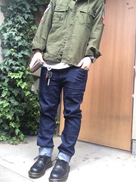 chuuuuu.使用「BEN DAVIS/PROJECT LINE（OUTDOOR PRODUCTS TREE LOGO "FOREST RANGER" HOODY）」的時尚穿搭