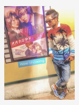 「DOWBL（ダブル）のアイテム（ニット/セーター）」を使った、m.a.s.a.吉さん（メンズ・173cm）の夏コーディネート
