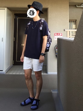 「HUF（ハフ）のアイテム（バッグ）」を使った、sakuさん（メンズ・172cm）の夏コーディネート