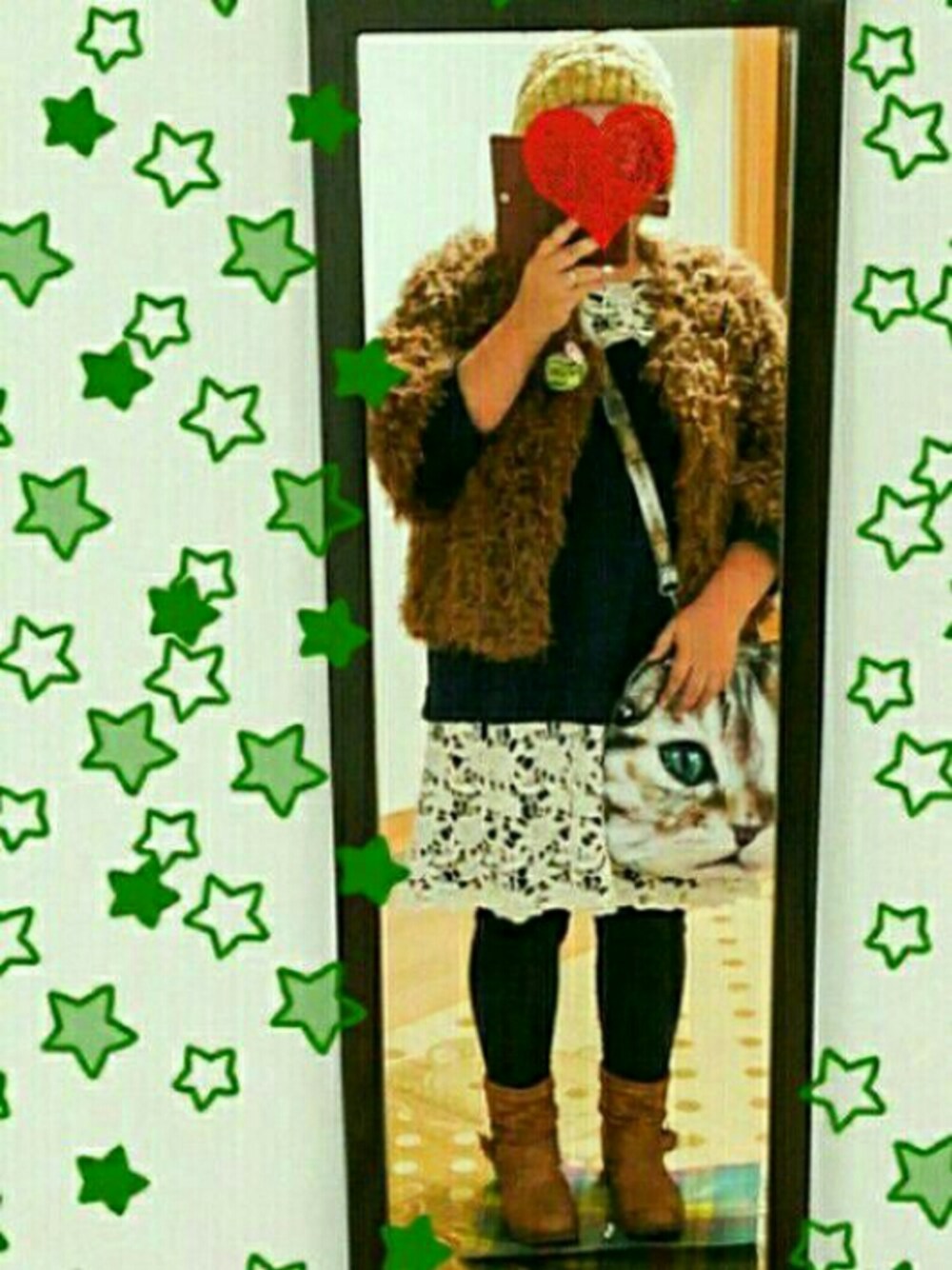 「でぶ、デブコーデ、デブでもオシャレ、デブファッション、ぽっちゃり、ぽっちゃりコーデ、as know as olaca、猫、ネコバッグ、秋のコーデ」｜「AS KNOW AS olacaのアイテム（ノーカラージャケット、ブラウン系）」を使った、ポンポコさん（レディース・157cm）の秋コーディネートの1枚目の写真