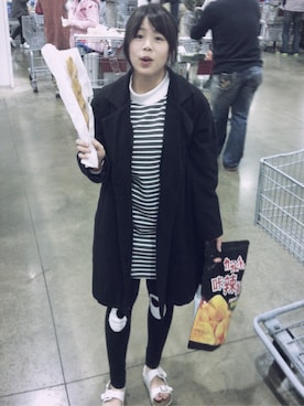 「costco」｜陳寧さん（レディース・153cm）の冬コーディネート