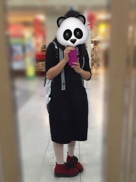 「もらいもののアイテム（スカート、ブラック系）」を使った、り♡♬さん（レディース・150cm）の秋コーディネート