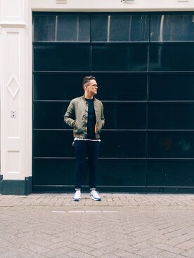 「アイテム（スタジャン）」を使った、Kayさん（メンズ・185cm）の春コーディネート