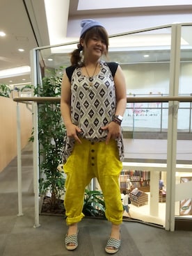 「アイテム（カーゴパンツ）」を使った、chinchillaさん（レディース・167cm）の夏コーディネート