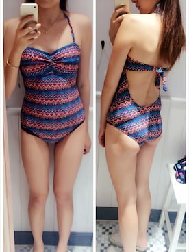 「アイテム（水着、ブルー系）」を使った、moring_moriさん（レディース・160cm）の夏コーディネート