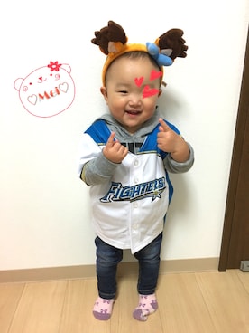 「ファイターズ」｜♡Mei♡さん（キッズ・80cm）の春コーディネート