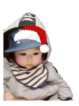 「EMPORIO ARMANI（エンポリオアルマーニ）のアイテム（セットアップ）」を使った、miiさん（キッズ・60cm）の冬コーディネート