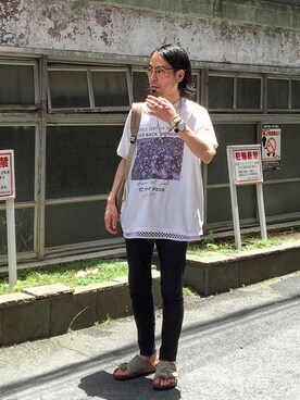 「black eye patch」｜「アイテム（アクセサリー）」を使った、志鎌英明さん（メンズ・170cm）の夏コーディネート