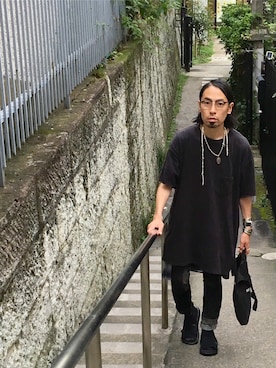 「ACE by MORIZANE（エースバイモリザネ）のアイテム」を使った、志鎌英明さん（メンズ・170cm）の夏コーディネート