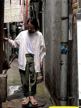 「ACE by MORIZANE（エースバイモリザネ）のアイテム」を使った、志鎌英明さん（メンズ・170cm）の秋コーディネート