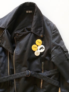 「RAF SIMONS（ラフシモンズ）のアイテム（ライダースジャケット）」を使った、志鎌英明さん（メンズ・170cm）の秋コーディネート