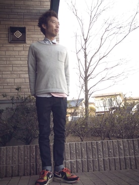 「AIRMAX90」｜「アイテム（腕時計）」を使った、AMAYASUさん（メンズ・168cm）の冬コーディネート
