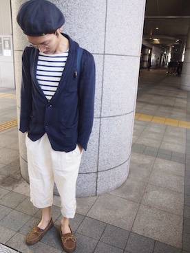 「Minnetonka（ミネトンカ）のアイテム（その他シューズ）」を使った、AMAYASUさん（メンズ・168cm）の春コーディネート