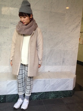 「ルーズソックス」｜「アイテム（ノーカラージャケット）」を使った、ami-5さん（レディース・160cm）の冬コーディネート
