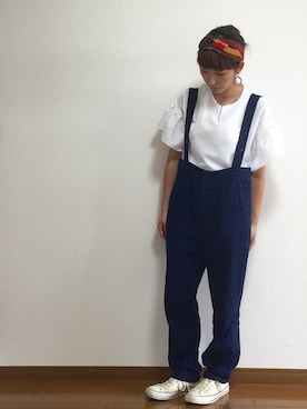 「白トップス」｜ami-5さん（レディース・160cm・30代）の夏コーディネート