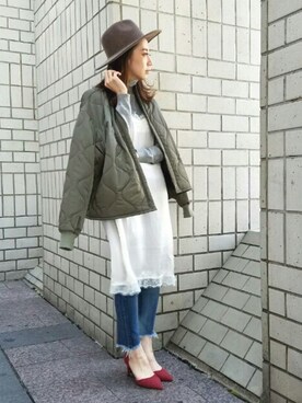 庄司　未菜美さんの「キルティングジャケット」を使ったコーディネート