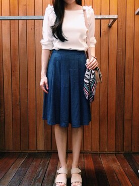 「skirt」｜「アイテム（パンツ）」を使った、tangersさん（レディース・163cm）の秋コーディネート