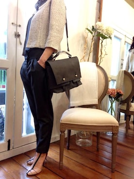 「アイテム（ノーカラージャケット、グレー系）」を使った、tangersさん（レディース・163cm）の冬コーディネート