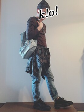 「UR SELECT（ユーアールセレクト）のアイテム（帽子）」を使った、k!o!👶👶さん（メンズ・171cm）の春コーディネート