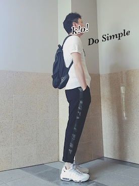 「Doシンプル部」｜「アイテム（スラックス）」を使った、k!o!👶👶さん（メンズ・171cm）の夏コーディネート