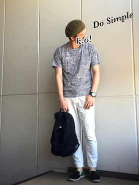 「ベレー帽推奨委員会」｜k!o!👶👶さん（メンズ・171cm）の夏コーディネート