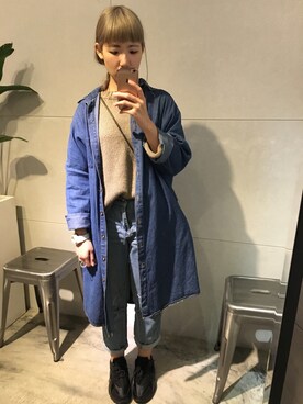 「air huarache」｜臻さん（レディース・157cm）の冬コーディネート