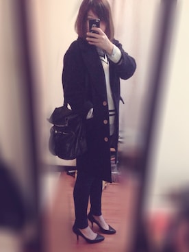 「business casual」｜「アイテム（チェスターコート）」を使った、Awen.Cさん（レディース・161cm）の冬コーディネート