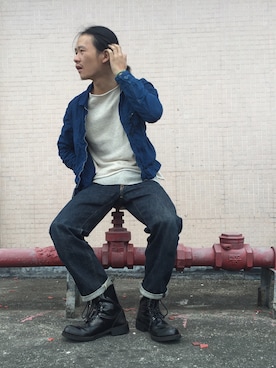 「the soloist（ソロイスト）のアイテム」を使った、caifenglaoさん（メンズ・165cm）の秋コーディネート