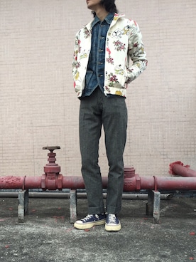 「DENIM DUNGAREE（デニムダンガリー）のアイテム（ジャケット/アウター）」を使った、caifenglaoさん（メンズ・165cm）の冬コーディネート