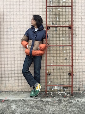 「The DUFFER of ST.GEORGE（ザダファーオブセントジョージ）のアイテム（ダウンジャケット/コート）」を使った、caifenglaoさん（メンズ・165cm）の冬コーディネート