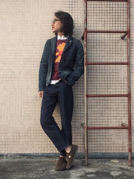 「RUGBYのアイテム」を使った、caifenglaoさん（メンズ・165cm）の春コーディネート