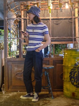 「MillReef（ミルリーフ）のアイテム」を使った、caifenglaoさん（メンズ・165cm）の春コーディネート